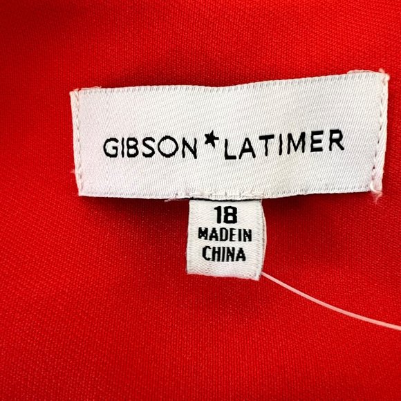 Gibson Latimer V Neck Sleeveless Wrap Jumpsuit Crimson Red plus size 18 - Picture 12 of 16